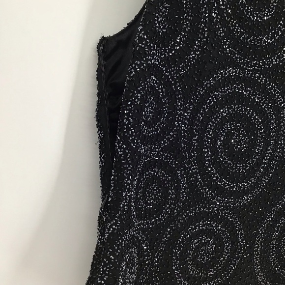 Scala Vintage Silk Beaded Sleeveless Shell Top Black Party Evening Size L - Picture 6 of 8